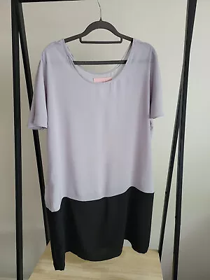 KUWAII Grey Black Tunic Dress Size 10 100% Rayon Melbourne Brand • $33