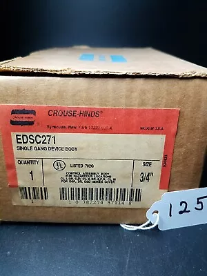 Crouse Hinds EDSC271  Aluminum Single Gang Device Body 3/4in NEW ! ITEM #125 • $80