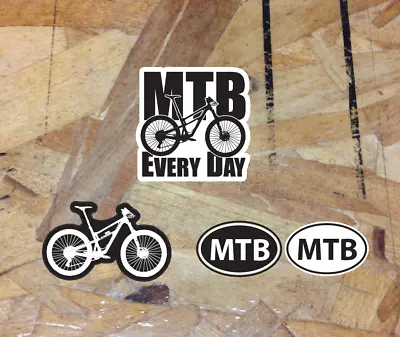 MTB Every Day Mountain Bike Sticker Kit Pack Decal Black & White - 3 For 1 • $4.99