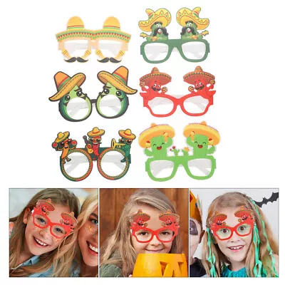  6pcs Fiesta Glasses Decorations Costume Glasses Mexican Themed Party Decorative • £6.95