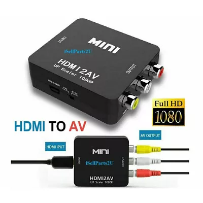 HDMI To RCA AV Adapter Converter Cable CVBS 3RCA 1080P Composite Video Audio • $5.38