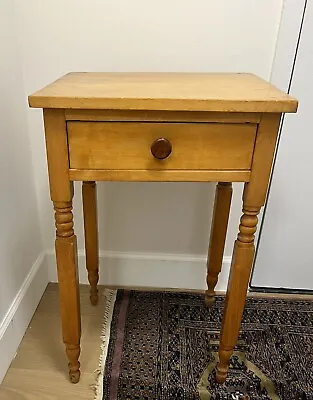 Antique Tiger Maple Birdseye Maple One Drawer End Table • $150