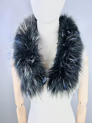 New Unisex  Attachable Raccoon Fur Collar For Parka Winter Coat One Size- Blue • $17.90