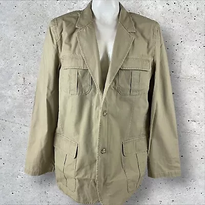 L.L. Bean Blazer Men’s 52 Tall Safari Field Utility Cotton Jacket Khaki R4 • $49.95