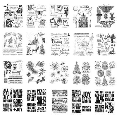 $8.69 • Buy Christmas Phrase Animal Silicone Clear Stamps Scrapbooking Crafts Decor Cards