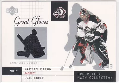 2002-03 Upper Deck Mask Collection MARTIN BIRON Great Gloves Jersey Card • $8.40