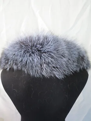 100% Real Fox  Fur Hood Collar/ Wrap/scarf / Jacket Collar Natural Gray 75*14cm • $22