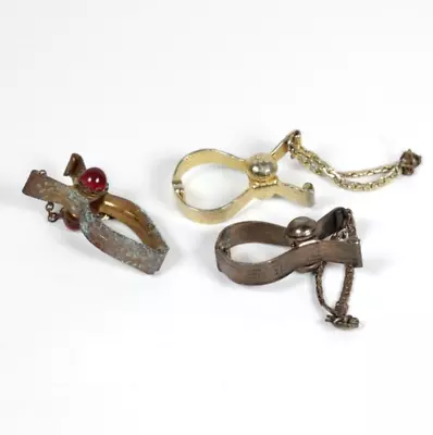 Set Of 3 Vintage 1930s-1950s Metal Glove Holder Lock Clips • $44.98
