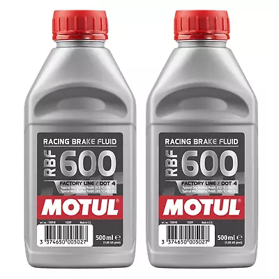 Motul Brake Fluid Rbf 600 Factory Line Synthetic Dot 4 Racing 500ml - Set Of 2 • $35.40