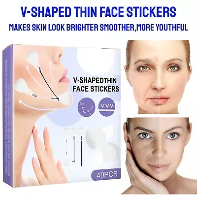 40Pcs Thin Face Facial Invisible Face Stickers Neck Eye Double Chin Lift V Shape • £3.99