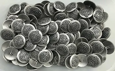 25mm 40L Aged Silver Grey Metal Military Coat Of Arms Regiment Shank Buttons L61 • £6.29