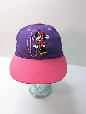 Vintage 90's Disney Minnie Mouse Hat Youth Kids Goofy's Hat Co Cap Pink Purple  • $12.71