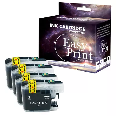 4BK Ink Fits Brother MFC-230C MFC-240c MFC-885c MFC-465cn MFC-5860 LC51 LC-51 • $5.68