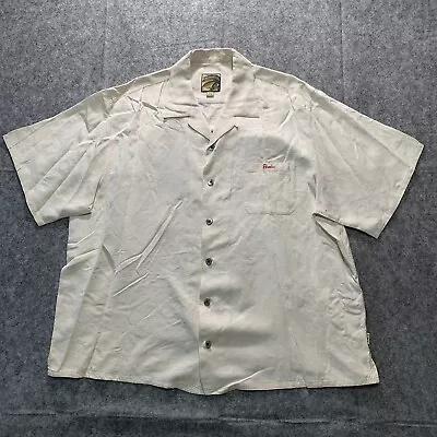 Pacific Beach Clothing Short Sleeve Ivory Silk Shirt Embroidered Design Size 2XL • $25.68