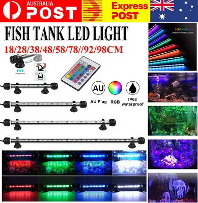 Aquarium Fish Tank Aquarium Light LED Waterproof Full Spectrum Aqua Lamp RGB AU • $28.50