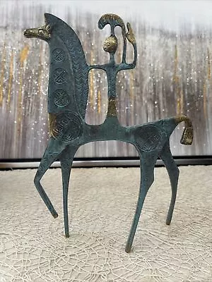 Greek Warrior Athena Mythology Horse Statue Brass Ancient Trojan Sculpture • $39.99