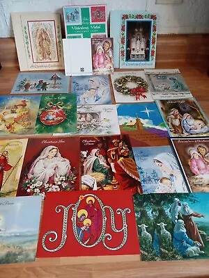 Box Of 20 Vintage Christmas Cards Miraculous Medal 3 Bouquet Cards Religious • $10.20