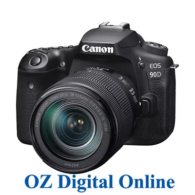 NEW Canon EOS 90D +18-135 USM Kit 32.2MP Wifi 4K Video DSLR Camera 1 Year Au Wty • $1999