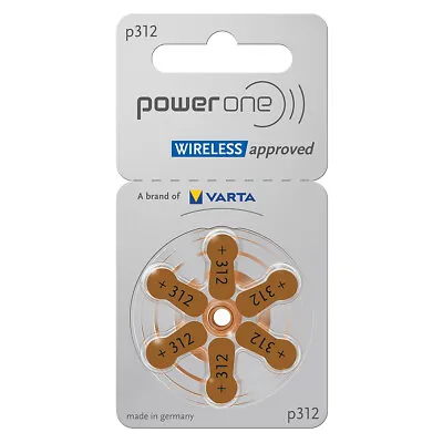 PowerOne Hearing Aid Battery Size 312 P312 - Quantities: 30 - 300 Batteries • $20.58