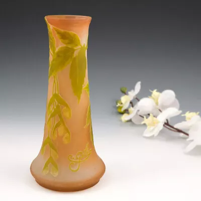 Galle Cameo Glass Sycamore Vase C1905 • £1325