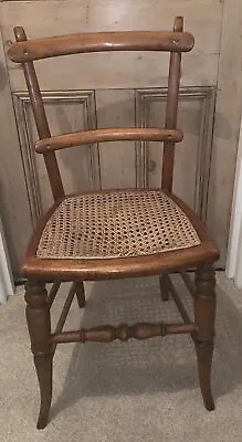 Small Cane Edwardian Chair Turned Feet For Repair With Materials. • £45