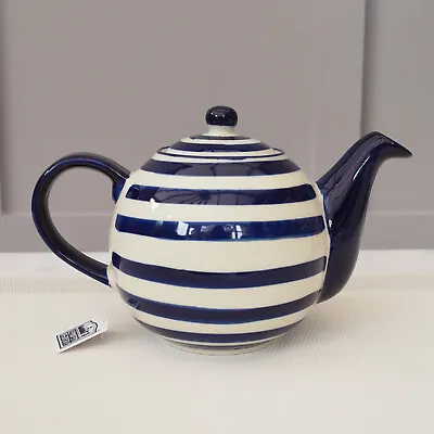 4 Cup London Pottery Blue Bands Clay Teapot Giftable Packaging Birthday Gifts • £32.99