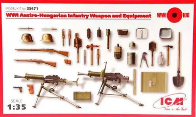 1/35 WWI Austro-Hungarian Infantry Weapon And Equipm ICM 35671 Plastic Model Kit • $13.60