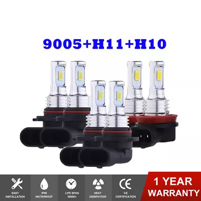 9005 H11 9145 LED Headlight Hi-Lo Beam &Fog Light Bulbs For Ford F-150 2015-2020 • $39.99