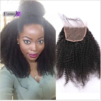 Afro Kinky Curly Lace Closure 4x4 Mongolian Kinky Curly Lace Top Closure 8-20  • $68.99