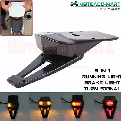 Off-Road Dirt Enduro Bike LED Rear Fender Brake Tail Light Turn Signal Universal • $14.05