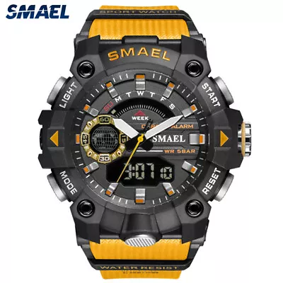 SMAEL Men Digital Sport Watch Fashion Big Dial Military Stopwatch LED Wristwatch • $12.61