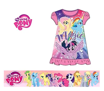 Official My Little Pony Nightie Shirt Dress Nightwear Nightdress Pyjamas 2-8 Yrs • £7.99