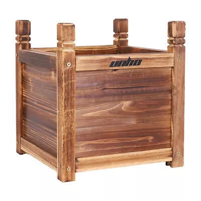 £15.91 • Buy Square Wooden Planter Trough Planting Box Raised Garden Bed Plant Pot In/Outdoor