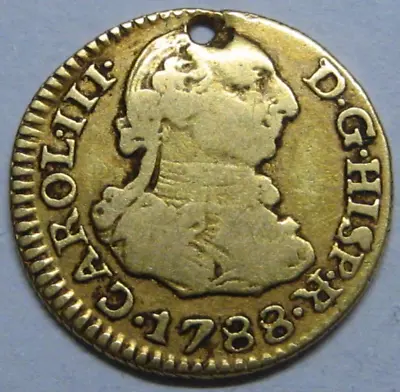 1788 Madrid 1/2 Escudo Charles Iii Spain Gold Doubloon Spanish Colonial Era • $215
