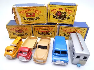 VINTAGE MOKO LESNEY COMMERCIAL LOT X5 BOXED: BEDFORD COMMER MOBILE CANTEEN 1950s • $43.16