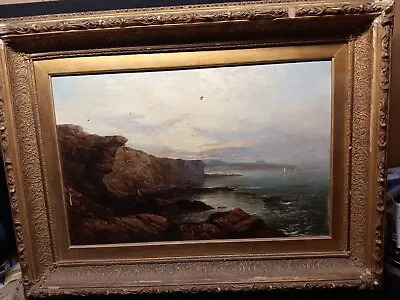 George Blackie Sticks 1843-1938  Sunset On The Coast Of Whitley  1872 Oil Canvas • $999