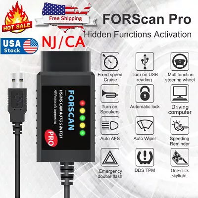 FORScan Pro Car Scan Tool ELM327 Code Reader USB V1.5 For Ford Mazda Lincoln NJ • $30