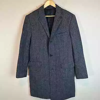 J.Crew Grey Herringbone Primaloft Coat Ludlow Wool Cotton 40R EUC • $100