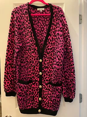 Milly Cheeta Cardigan Hot Pink • $65