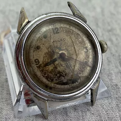 Vintage 1950s Watch Mulco Swiss ETA 1080 15J 31mm Patina Repair Incomplete Parts • $27.90