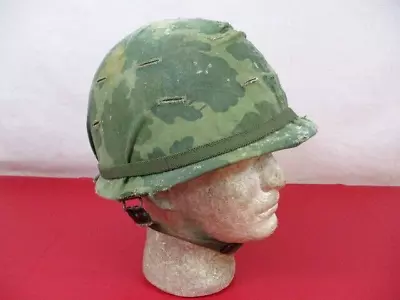 Vietnam Era M1 Ground Troop Helmet Complete W/Liner & Mitchell Cover Dtd 1965 #1 • $169.99