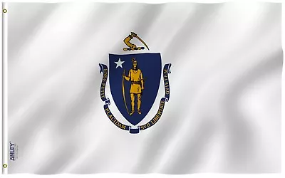 Anley Fly Breeze 3x5 Foot Massachusetts State Flag Massachusetts MA Flags • $7.95