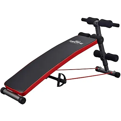 Adjustable Sit Up Bench For Abs With Resistant Bands Incline Folding For Home • $71.99