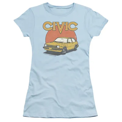 Honda Juniors T-Shirt Distressed 1970s Civic Light Blue Tee • £22.57