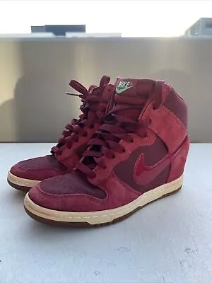 Nike Dunk Sky Hi Essential Red Sneakers UK3.5 US6 EUR36.5 23cm • $59.95