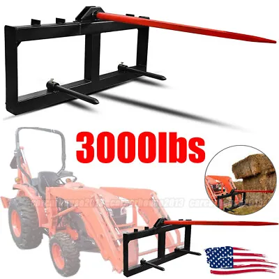 $366.66 • Buy 3 Point Hay Bale Spear Skid Steer Tractor Loader Quick Tach Attachment Moving US
