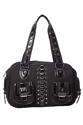 £50.44 • Buy Lost Queen RHAPSODY Gothic Punk Emo Black Satchel Bag With Pockets 