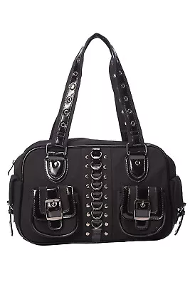 £50.44 • Buy Lost Queen RHAPSODY Gothic Punk Emo Black Satchel Bag With Pockets 