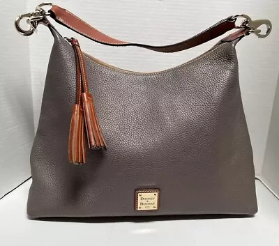 Dooney & Bourke BECKET RILEY Leather Satchel Hobo Shoulder Bag TAUPE • $59.99