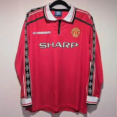 Manchester United David Beckham 98/99 Long Sleeve Retro Jersey Men's XL • $79
